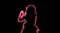 ser-7 - neon outlined gogo dancer silhouette in red with light rays HD Footage