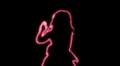 ser-7- neon outlined gogo dancer silhouette in red HD Footage