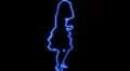 ser-8 - neon outlined gogo dancer silhouette in blue HD Footage