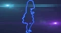 ser-8 - neon outlined gogo dancer silhouette in blue with lens flares HD Footage