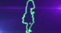 ser-8 - neon outlined gogo dancer silhouette in green with lens flares HD Footage