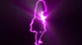 ser-8 - neon outlined gogo dancer silhouette in pink with light rays HD Footage