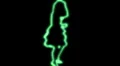 ser-8 - neon outlined gogo dancer silhouette in green HD Footage