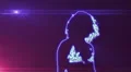 ser-9 - neon outlined gogo dancer silhouette in blue with lens flare HD Footage