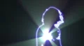 ser-9 - neon outlined gogo dancer silhouette in blue with light ray HD Footage