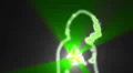 ser-9 - neon outlined gogo dancer silhouette in green with light ray HD Footage