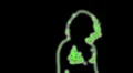 ser-9 - neon outlined gogo dancer silhouette in green HD Footage
