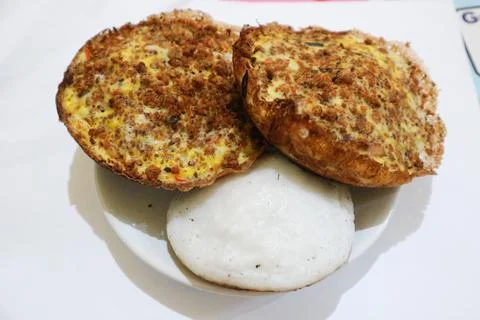 Serabi Oncom or Surabi Oncom is a traditional food from Bandung Stock Photos
