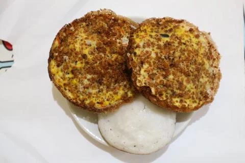 Serabi Oncom or Surabi Oncom is a traditional food from Bandung Stock Photos