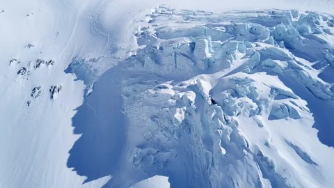 Serac formations at the base of Matier Glacier near Joffre Lake, Canada Stock Footage 128145350