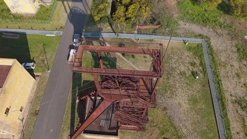 Serbariu Coal Mine Headframe - Carbonia - Sardinia - Italy Vídeo Stock 342487403