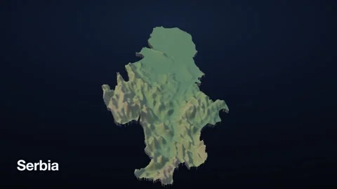 Serbia 3D elevation relief map 動画素材 340608661