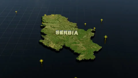 Serbia 3D Map With Animation Stock Footage 310045973
