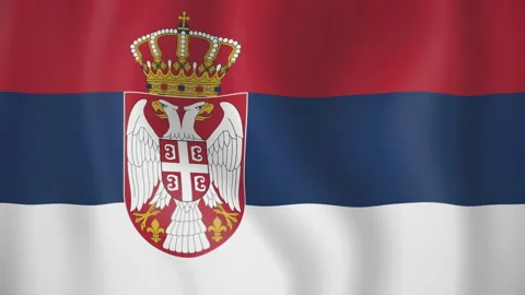 Serbia animated flag. Seamless loop. 4K Stock Footage 145457654