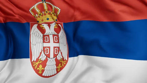 Serbia cloth flag background loop Stock Footage 310850640