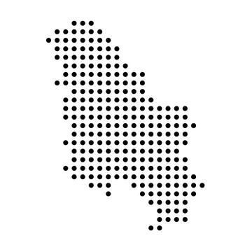 Serbia dotted vector map Stock Illustration