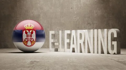 Serbia. E-Learning  Concept Stock Illustration