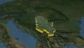 Serbia extruded. Blue Marble. 4k or 4k+ Resolution