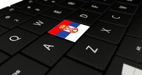 Serbia flag button  Stock Illustration