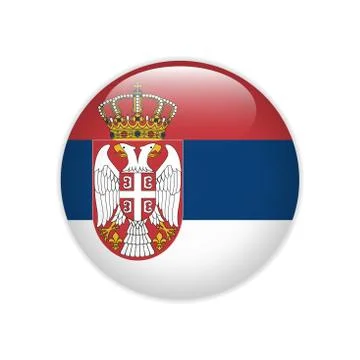 Serbia flag on button Illustrazione stock