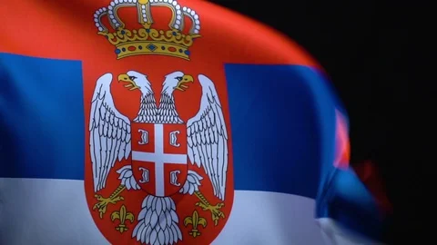 Serbia Flag Flapping Stock Footage 118968310