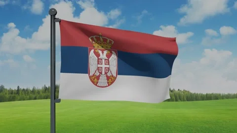 Serbia Flag Video stock 153255613
