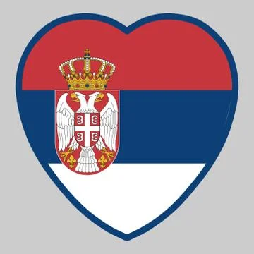 Serbia Flag In Heart Shape Vector illustration Eps 10 Stock Illustration