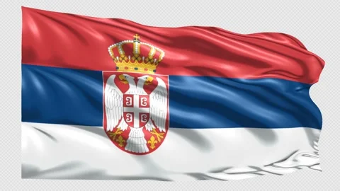 Serbia Flag Loop 4K UHD 3840 x 2160 with alpha channel Stock Footage 221474696