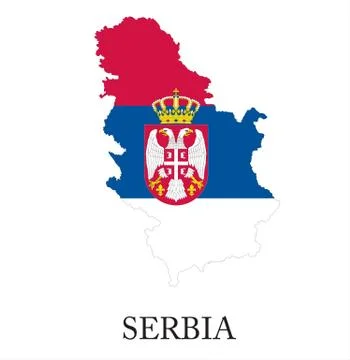 Serbia flag map Stock Illustration