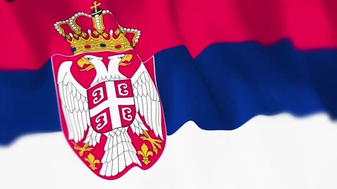 Serbia Flag Seamless Loop 4k 60fps Animation Stock Footage 340352164