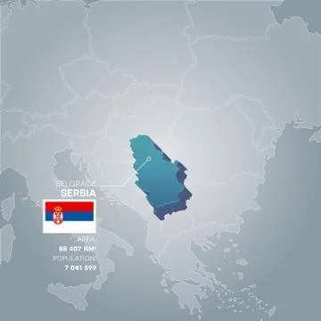 Serbia information map. Stock Illustration