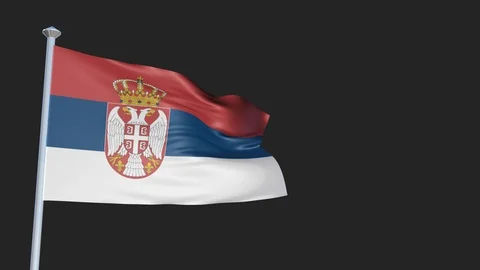Serbia - Loopable 3D flag animation with Alpha Channel and Transparency for y Stock Footage 91468297