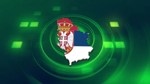 Serbia Map and Flag Background Stock Footage 344029755