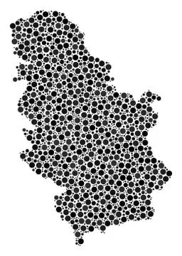 Serbia Map Collage of Dots Illustrazione stock