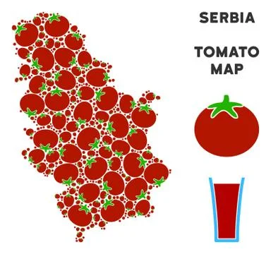 Serbia Map Composition of Tomato Stock Illustration