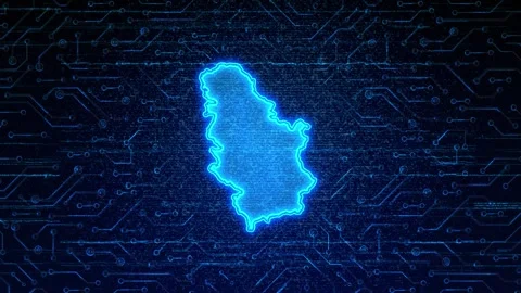 Serbia Map Digital Technology Opener Video stock 335082097