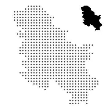 Serbia map dotted on white background vector isolated Stock Illustration