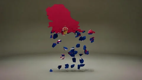 Serbia Map With Flag Video stock 324586433