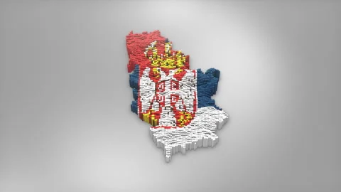 Serbia Map with Flag Intro Background Stock Footage 315162487