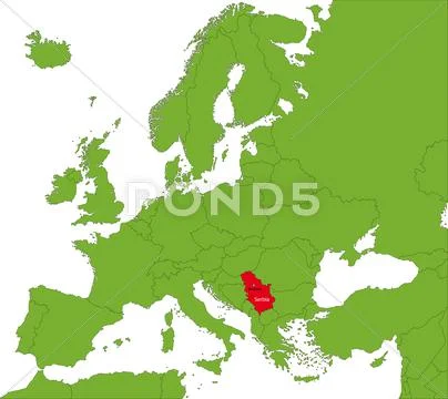 Serbia map Stock Illustration