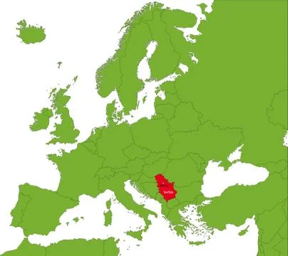 Serbia map Stock Illustration
