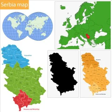 Serbia map Stock Illustration