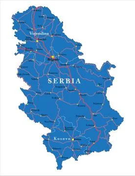 Serbia map Stock Illustration