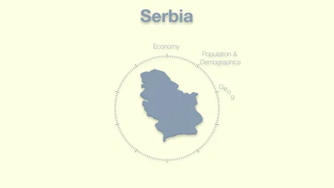 Serbia MAP revealingmotion graphics data elements Stock Footage 339878079