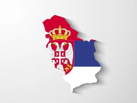 Serbia map with shadow effect presentation Stock Illustration