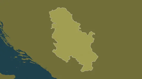 Serbia map - solid. Border. Pattern. Labels Stock Footage 322919215