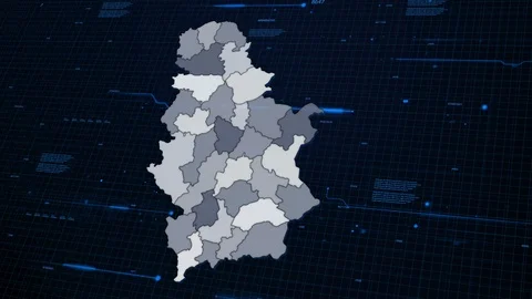 Serbia network map 動画素材 87976806