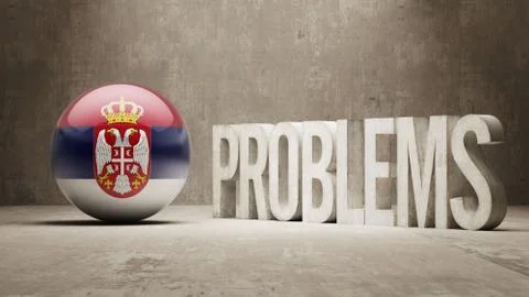 Serbia. Problems Concept. Stock Illustration