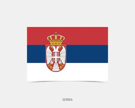 Serbia Rectangle flag icon with shadow. Stock Illustration