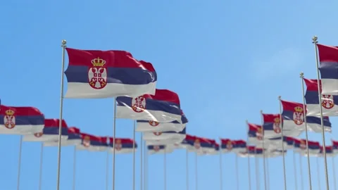 Serbia Row Of Flags Animation Stock-Footage 148792318
